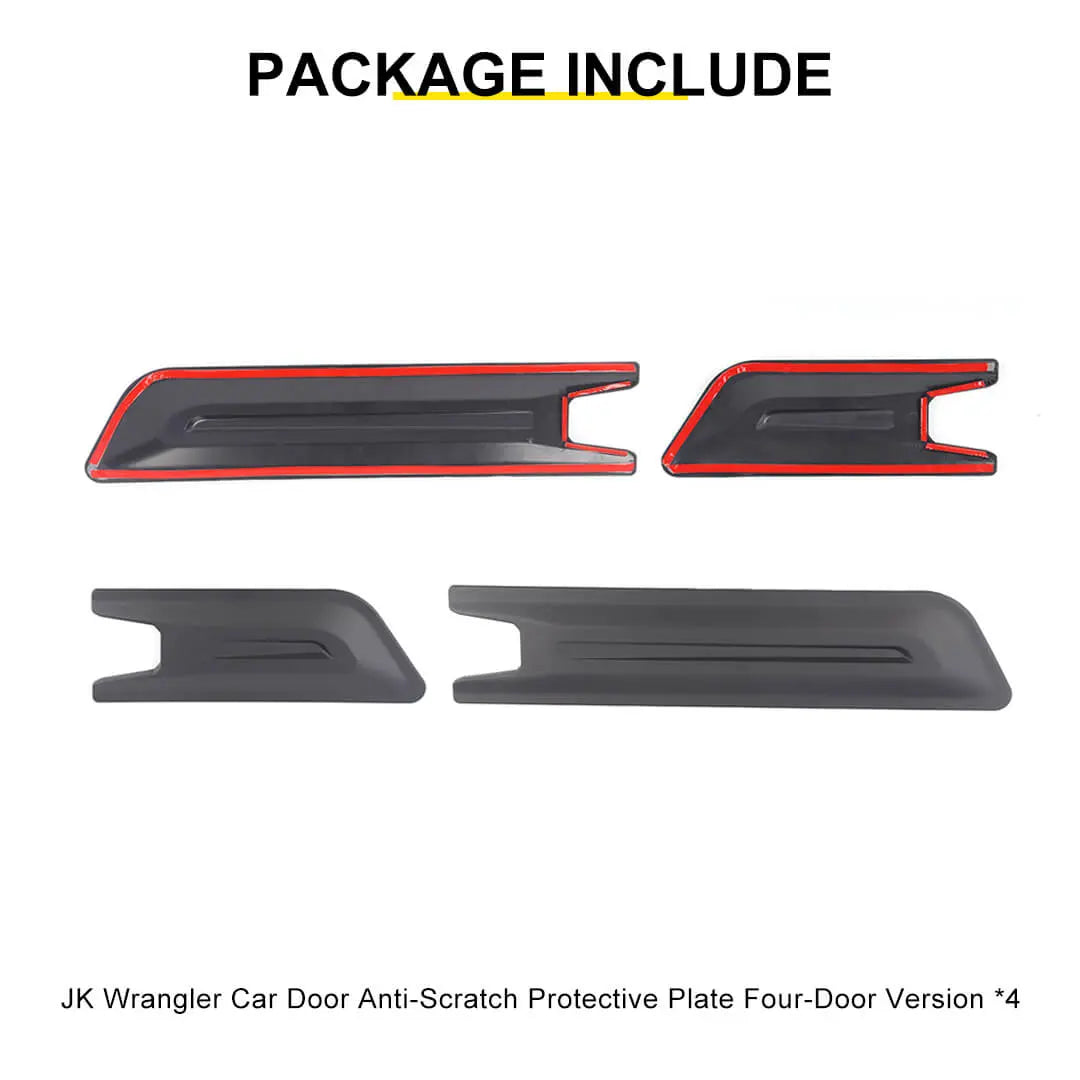 For 2007-2018 Jeep Wrangler JK 4-Door Version Car Door Anti Scratch Protective Panel Cover (4 pcs)