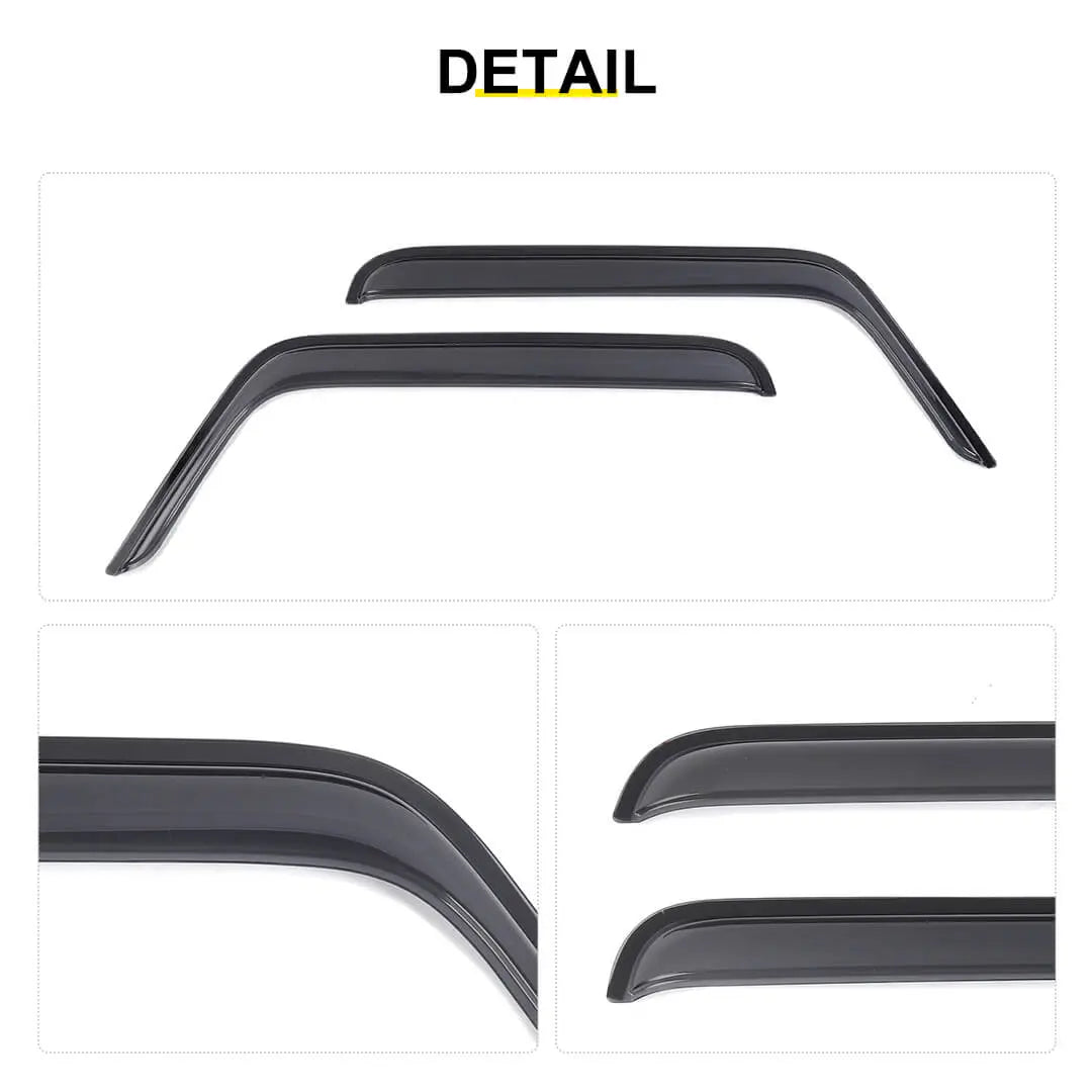For 2007-2018 Jeep Wrangler JK 4-Door Version Car Window Sun Rain Visors Wind Rain Guard (4 pcs)