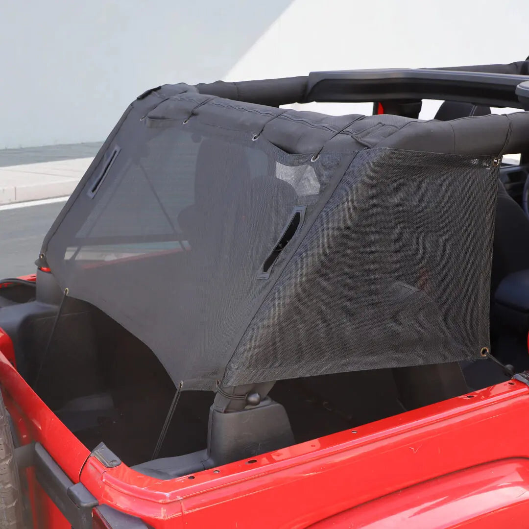 For 2007-2018 Jeep Wrangler JK 4-Door Version Rear Trunk Sunshade Mesh Insulation Net Cover