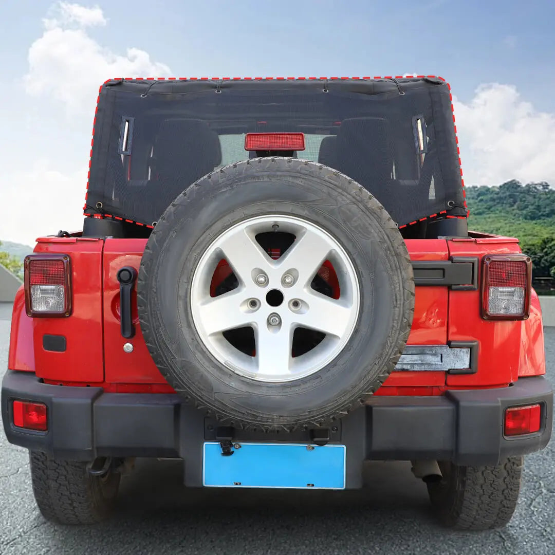 For 2007-2018 Jeep Wrangler JK 4-Door Version Rear Trunk Sunshade Mesh Insulation Net Cover
