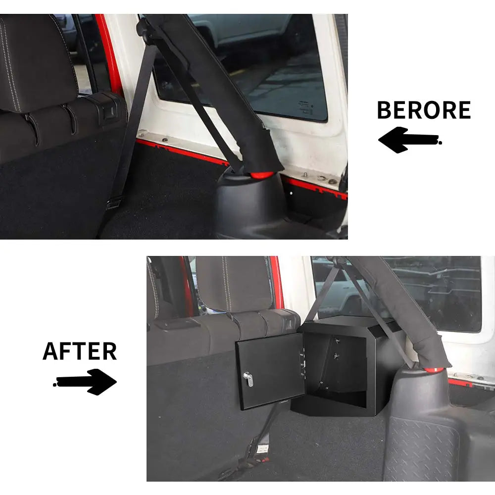 For 2007-2018 Jeep Wrangler JK 4-Dr Trunk Security Storage Box with Lock