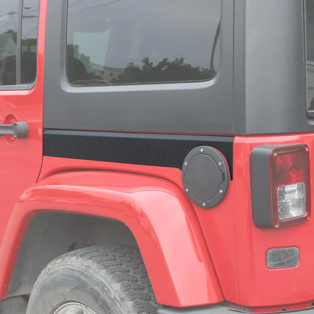 For 2007-2018 Jeep Wrangler JK 4Door Body Side Molding Sticker Cover Trim Carbon Fiber