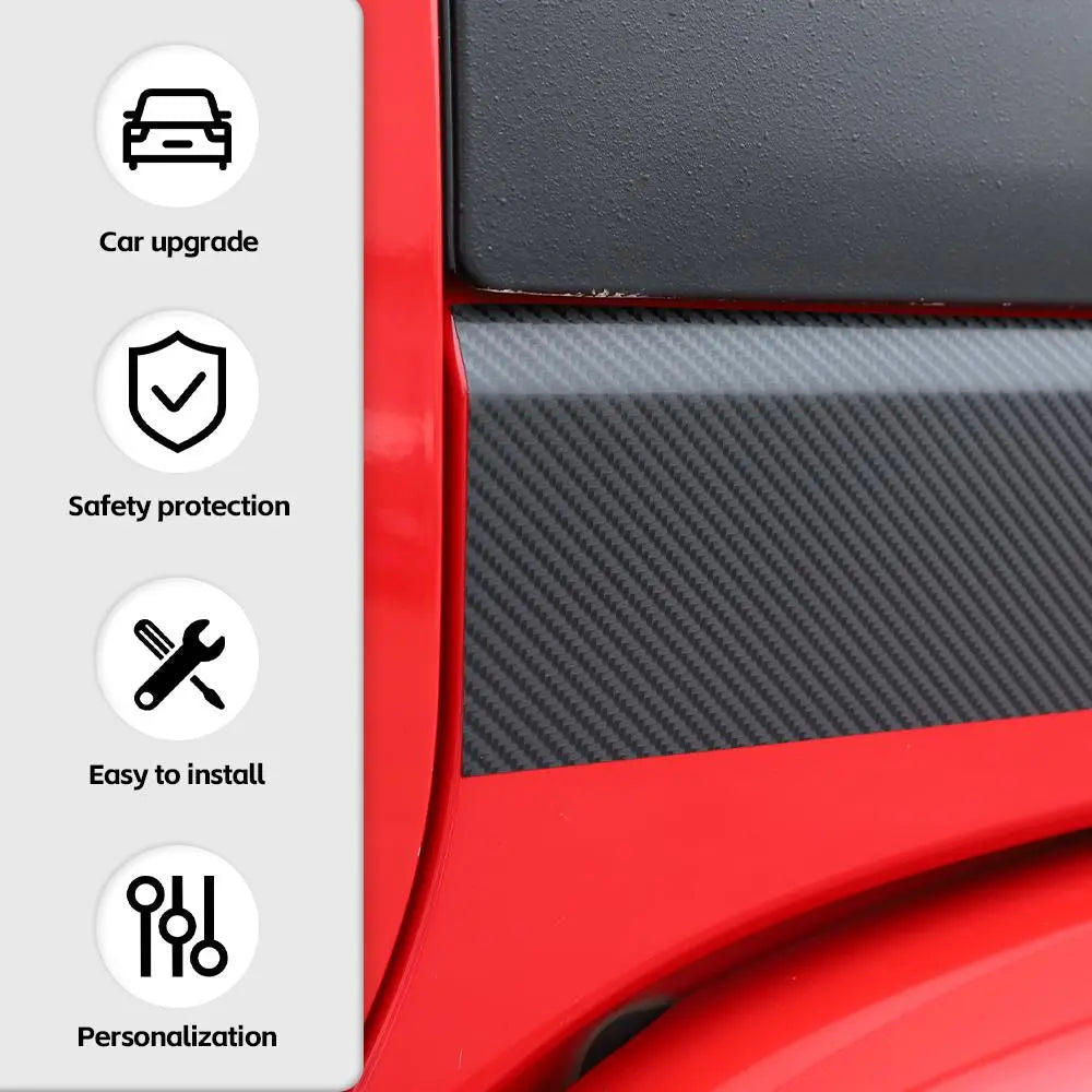 For 2007-2018 Jeep Wrangler JK 4Door Body Side Molding Sticker Cover Trim Carbon Fiber