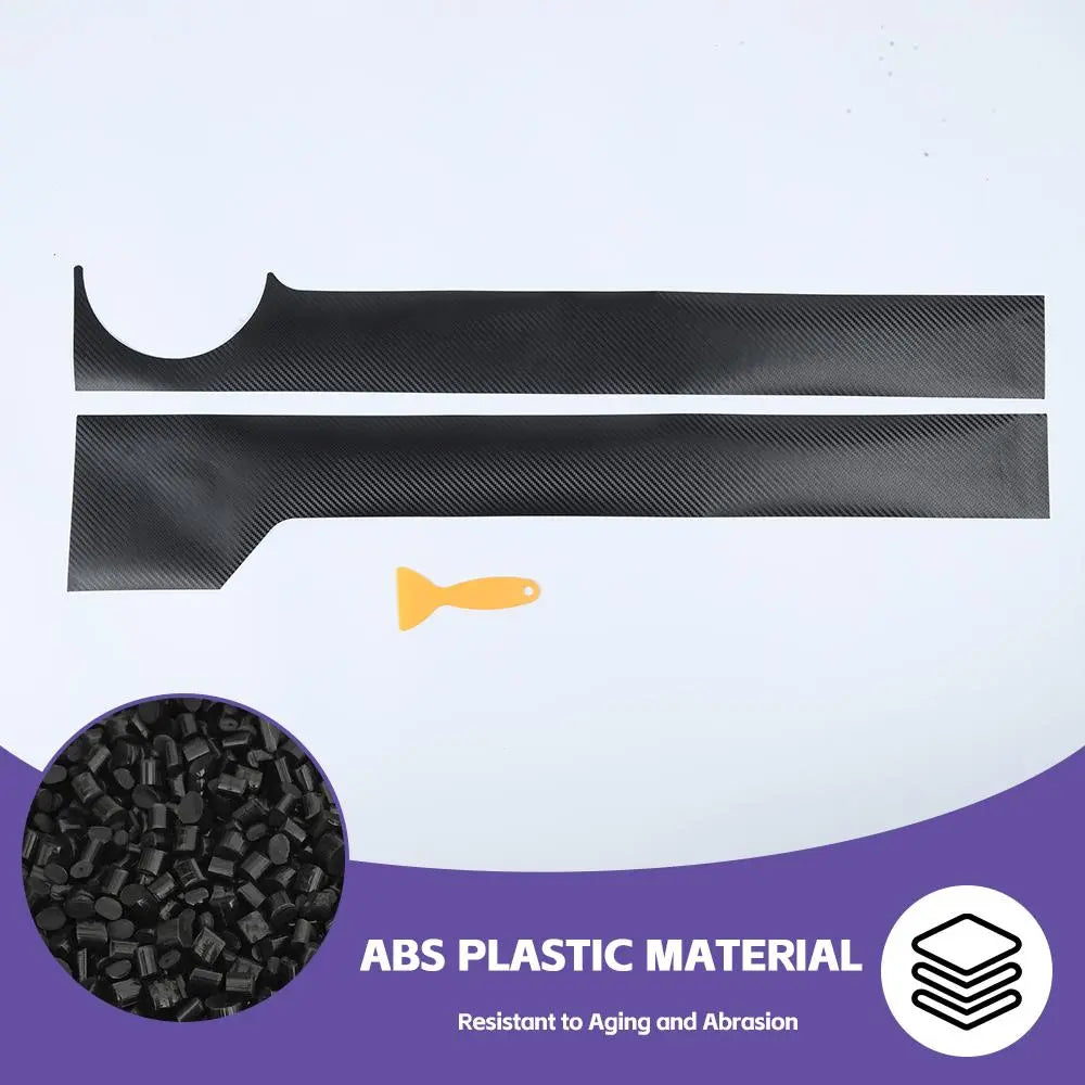 For 2007-2018 Jeep Wrangler JK 4Door Body Side Molding Sticker Cover Trim Carbon Fiber