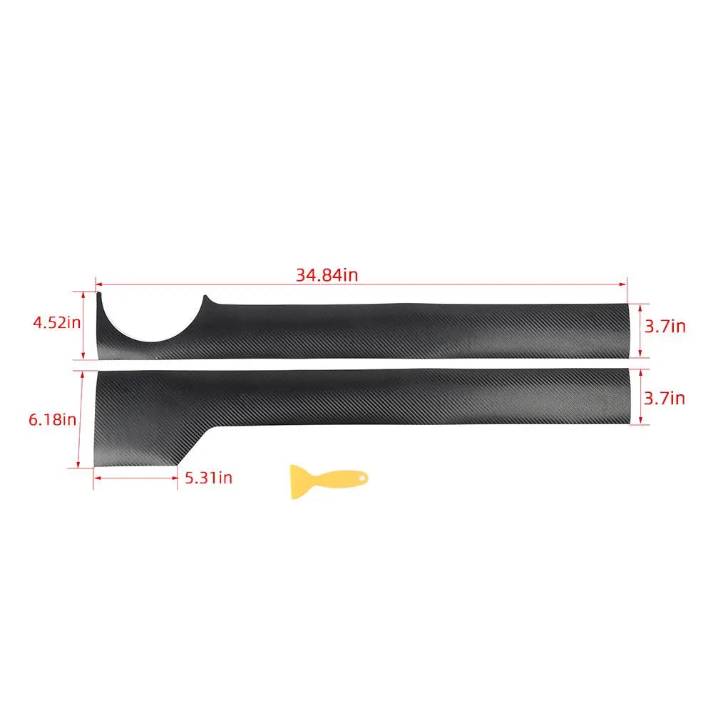 For 2007-2018 Jeep Wrangler JK 4Door Body Side Molding Sticker Cover Trim Carbon Fiber