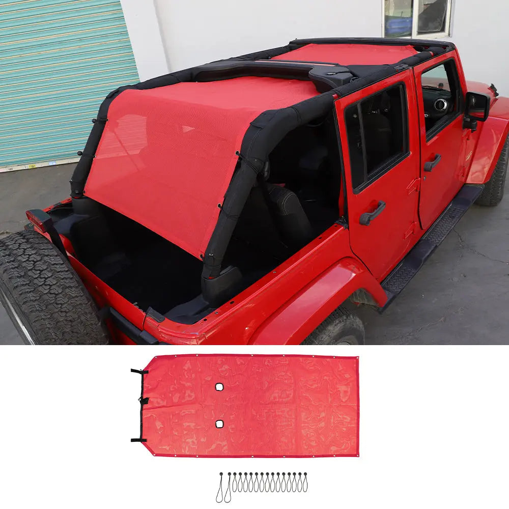 For 2007-2018 Jeep Wrangler JK 4Door Cargo Sun Screen Shade Insulation Net