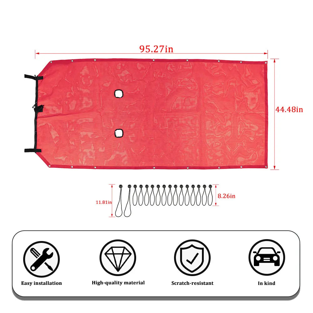 For 2007-2018 Jeep Wrangler JK 4Door Cargo Sun Screen Shade Insulation Net