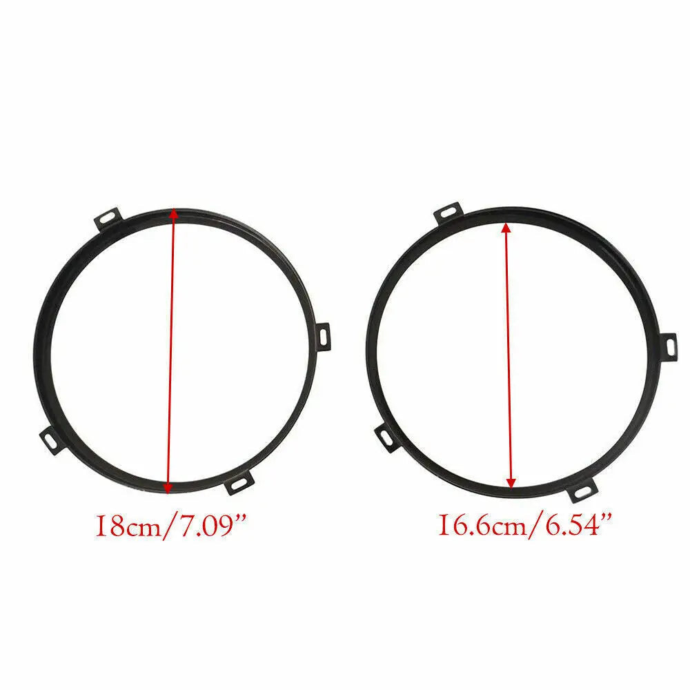 For 2007-2018 Jeep Wrangler JK 7'' Headlight Mounting Bracket Ring Trim Bezel