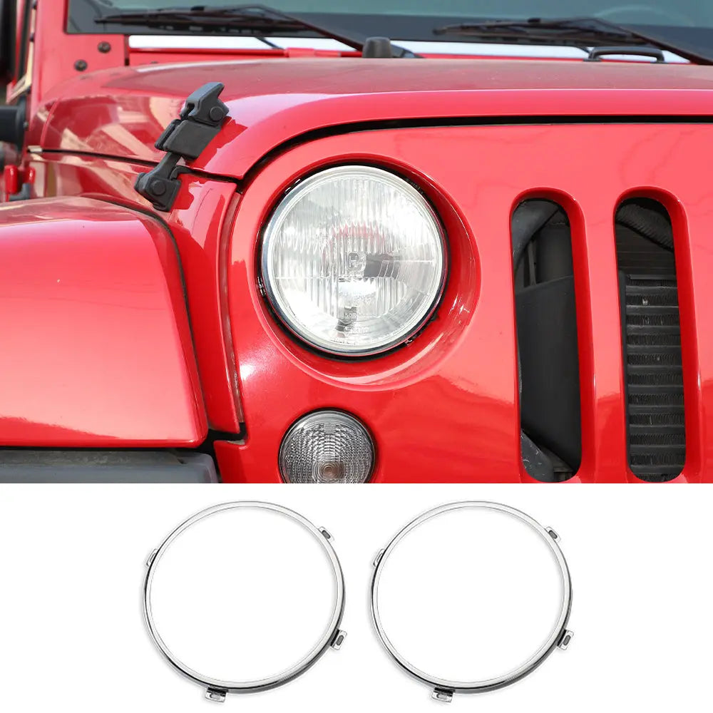 For 2007-2018 Jeep Wrangler JK 7'' Headlight Mounting Bracket Ring Trim Bezel