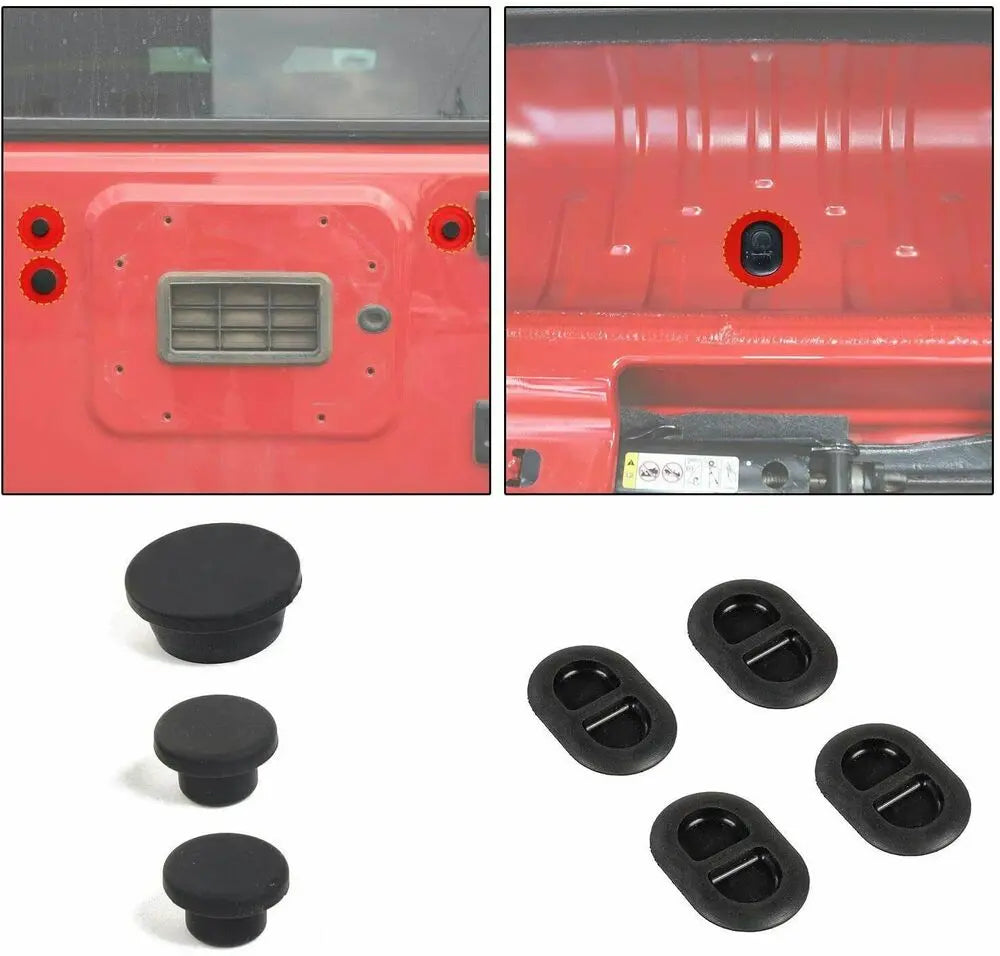 For 2007-2018 Jeep Wrangler JK 7x Tailgate Plugs Floor Drain Plugs Rubber Plugs
