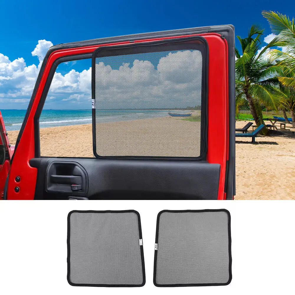 For 2007-2018 Jeep Wrangler JK Car Front Window SunShade Bug Insect Screen Mesh