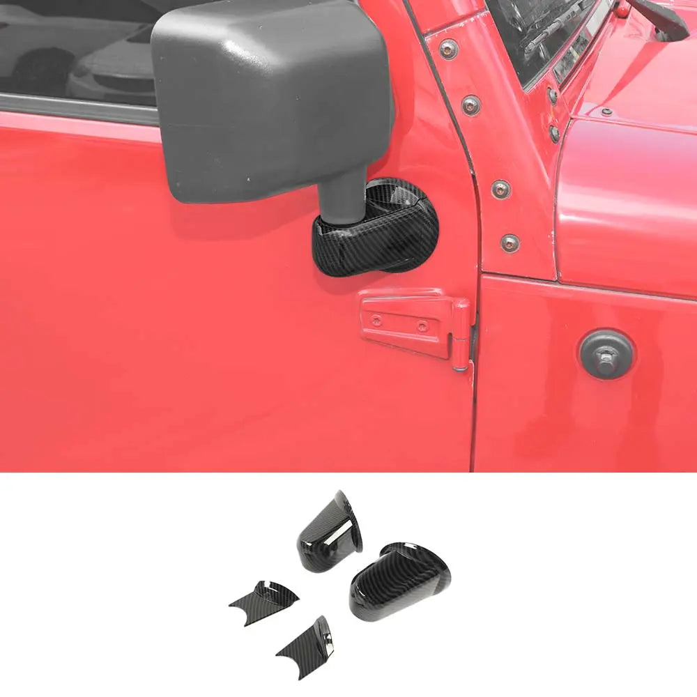 For 2007-2018 Jeep Wrangler JK Car Side Rearview Mirror Base Trim Cover Decor