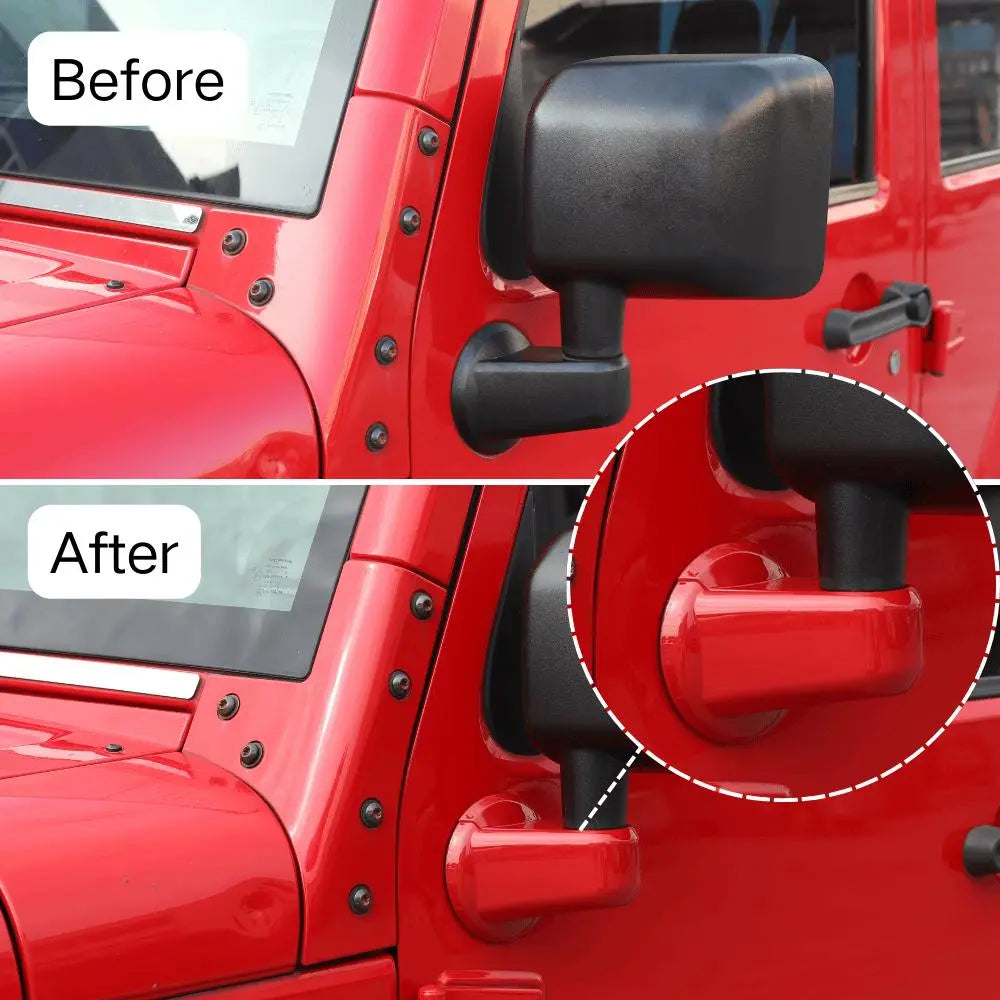 For 2007-2018 Jeep Wrangler JK Car Side Rearview Mirror Base Trim Cover Decor
