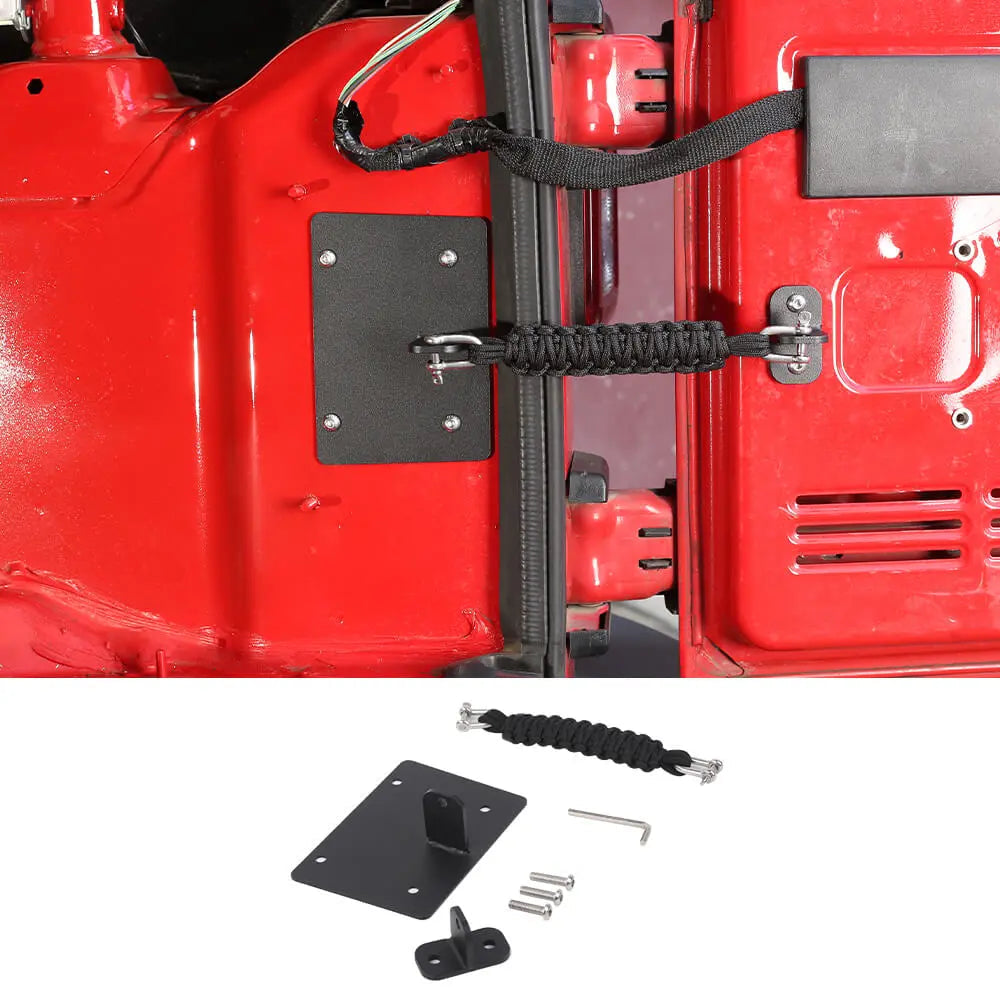 For 2007-2018 Jeep Wrangler JK Car Tailgate Door Limiter Stopper & Rope Strap Bandage