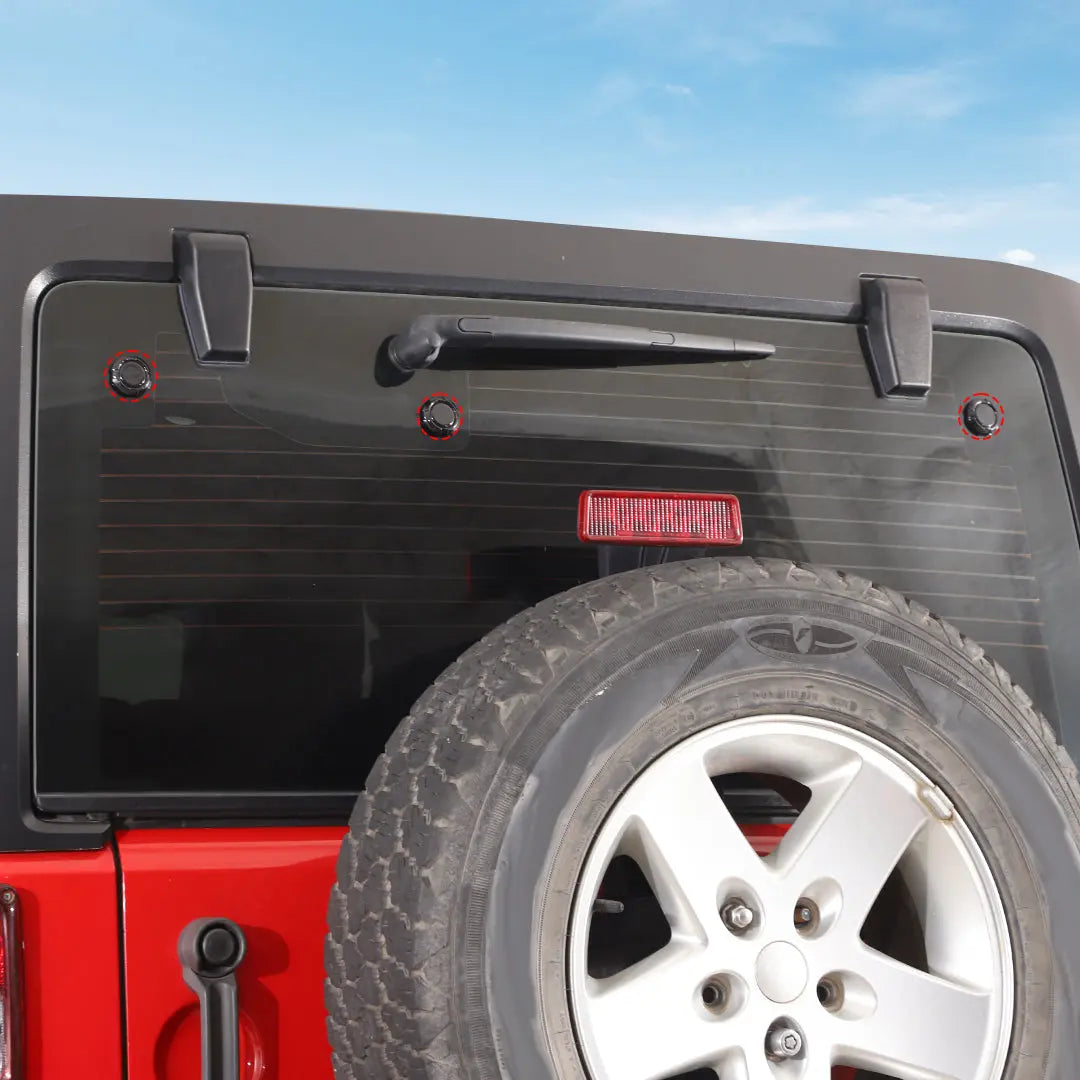 For 2007-2018 Jeep Wrangler JK Car Tailgate Glass Rear Window Cover Trim
