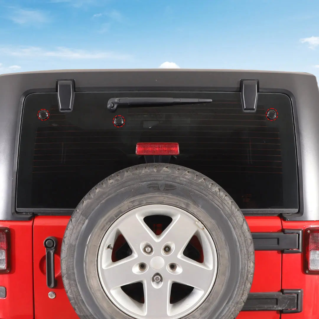 For 2007-2018 Jeep Wrangler JK Car Tailgate Glass Rear Window Cover Trim