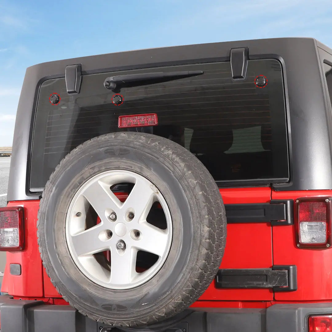 For 2007-2018 Jeep Wrangler JK Car Tailgate Glass Rear Window Cover Trim