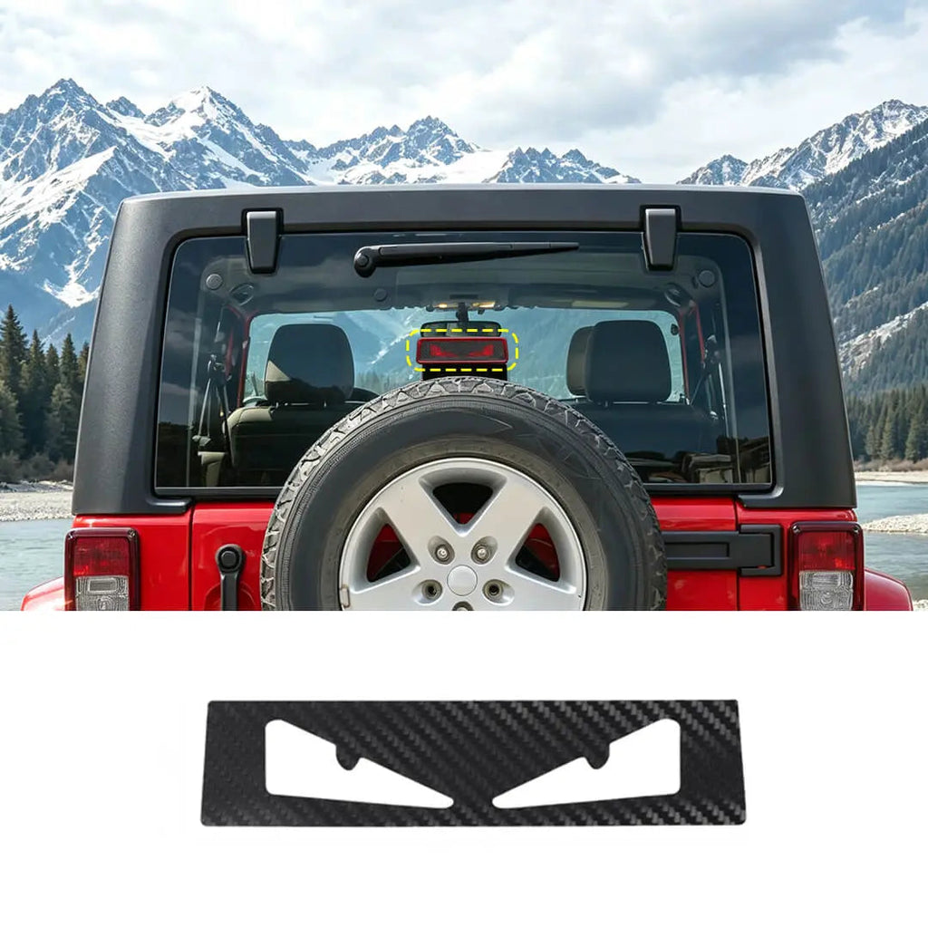 For 2007-2018 Jeep Wrangler JK Car Third High Mount Brake Light Sticker Cover Carbon Fiber