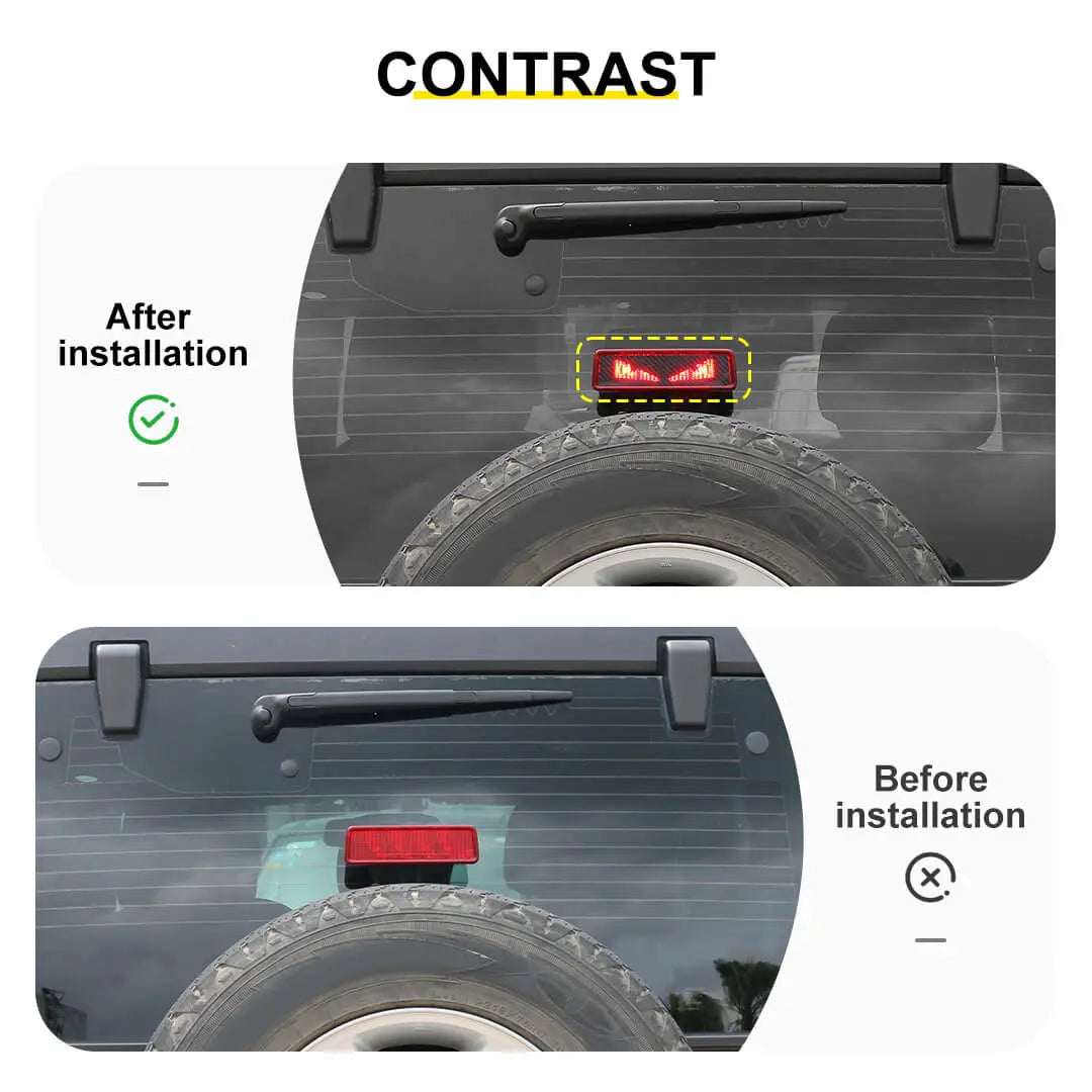 For 2007-2018 Jeep Wrangler JK Car Third High Mount Brake Light Sticker Cover Carbon Fiber