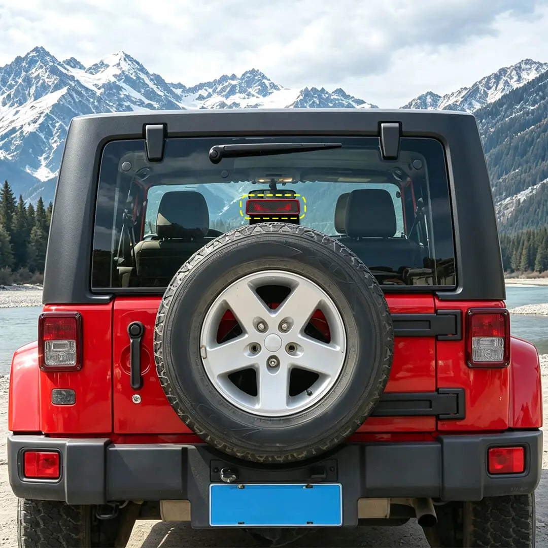 For 2007-2018 Jeep Wrangler JK Car Third High Mount Brake Light Sticker Cover Carbon Fiber