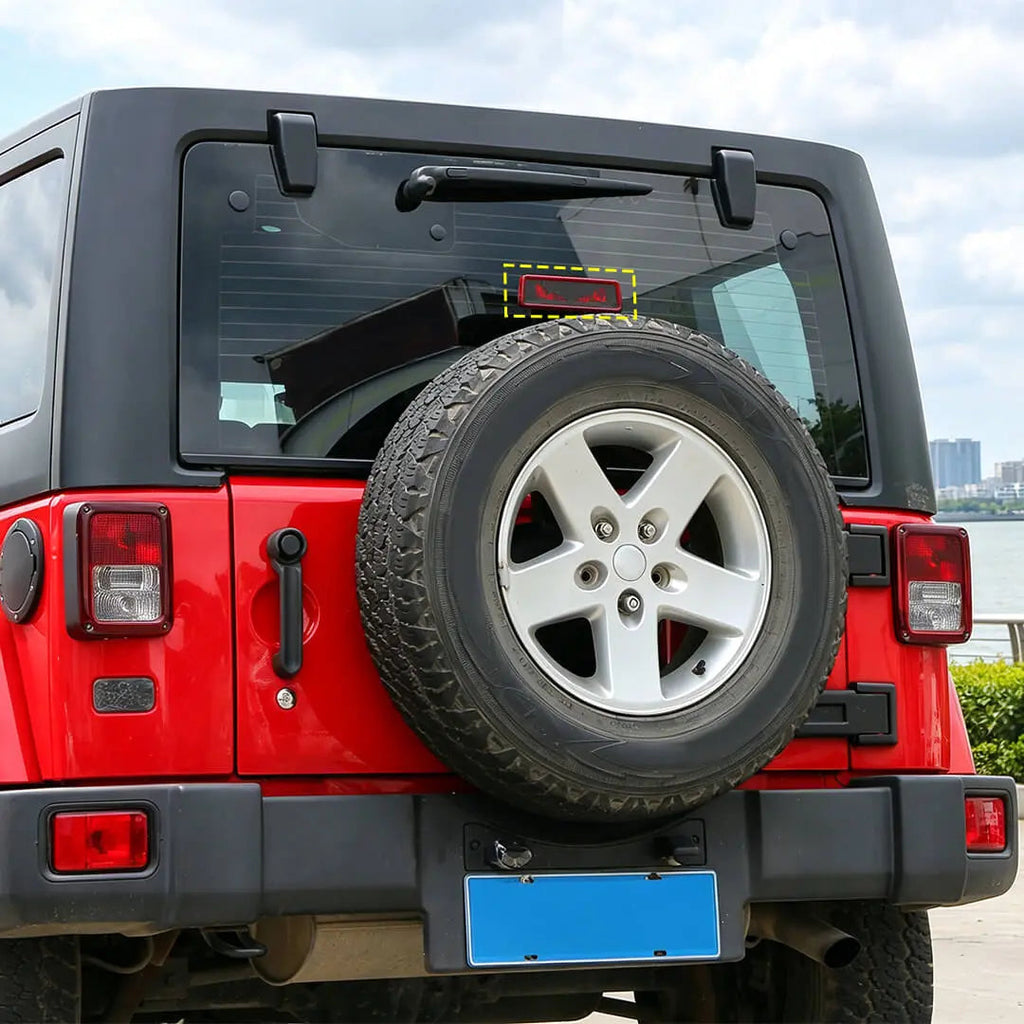 For 2007-2018 Jeep Wrangler JK Car Third High Mount Brake Light Sticker Cover Carbon Fiber