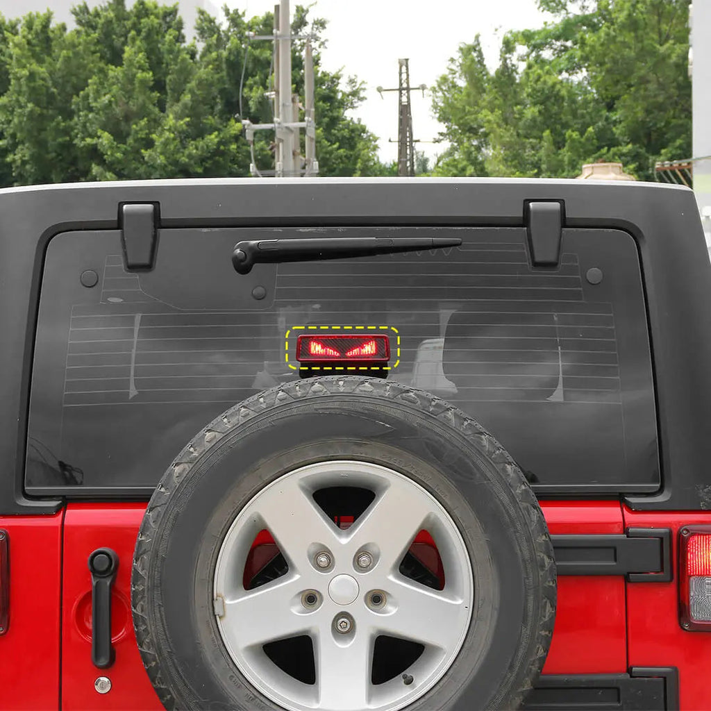 For 2007-2018 Jeep Wrangler JK Car Third High Mount Brake Light Sticker Cover Carbon Fiber