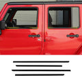 For 2007-2018 Jeep Wrangler JK Car Window Sill Strip Trims Cover Kit (4 pcs)