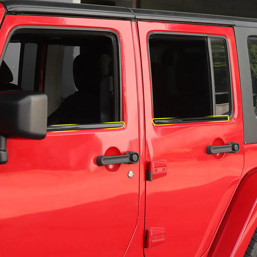 For 2007-2018 Jeep Wrangler JK Car Window Sill Strip Trims Cover Kit (4 pcs)
