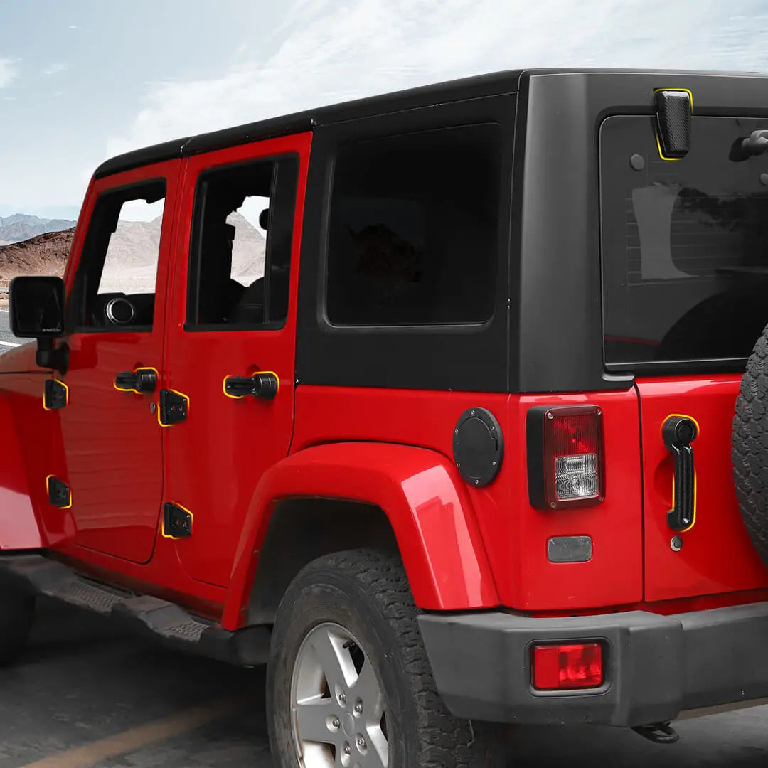 For 2007-2018 Jeep Wrangler JK 21 x Door Handle Hinge Cover Hood Rubber Head Cap Trim Cover Kit