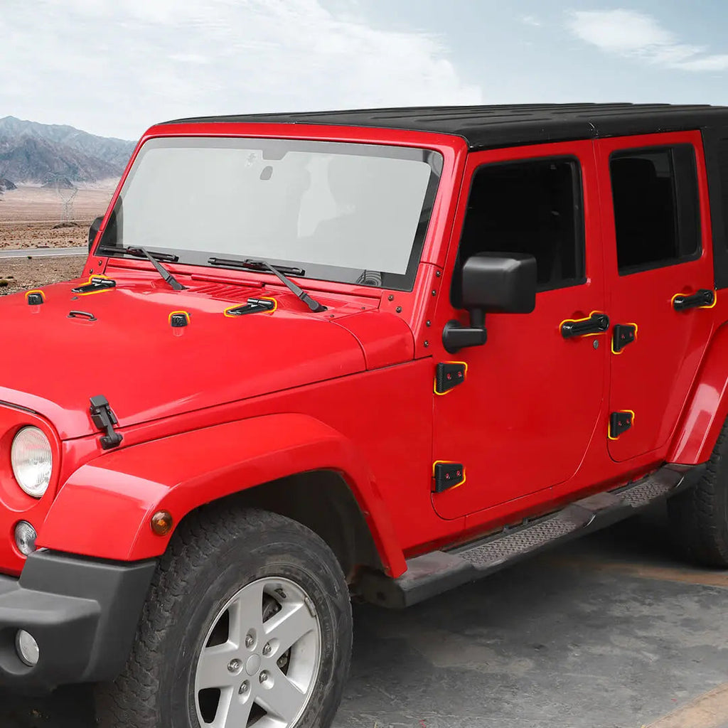 For 2007-2018 Jeep Wrangler JK 21 x Door Handle Hinge Cover Hood Rubber Head Cap Trim Cover Kit