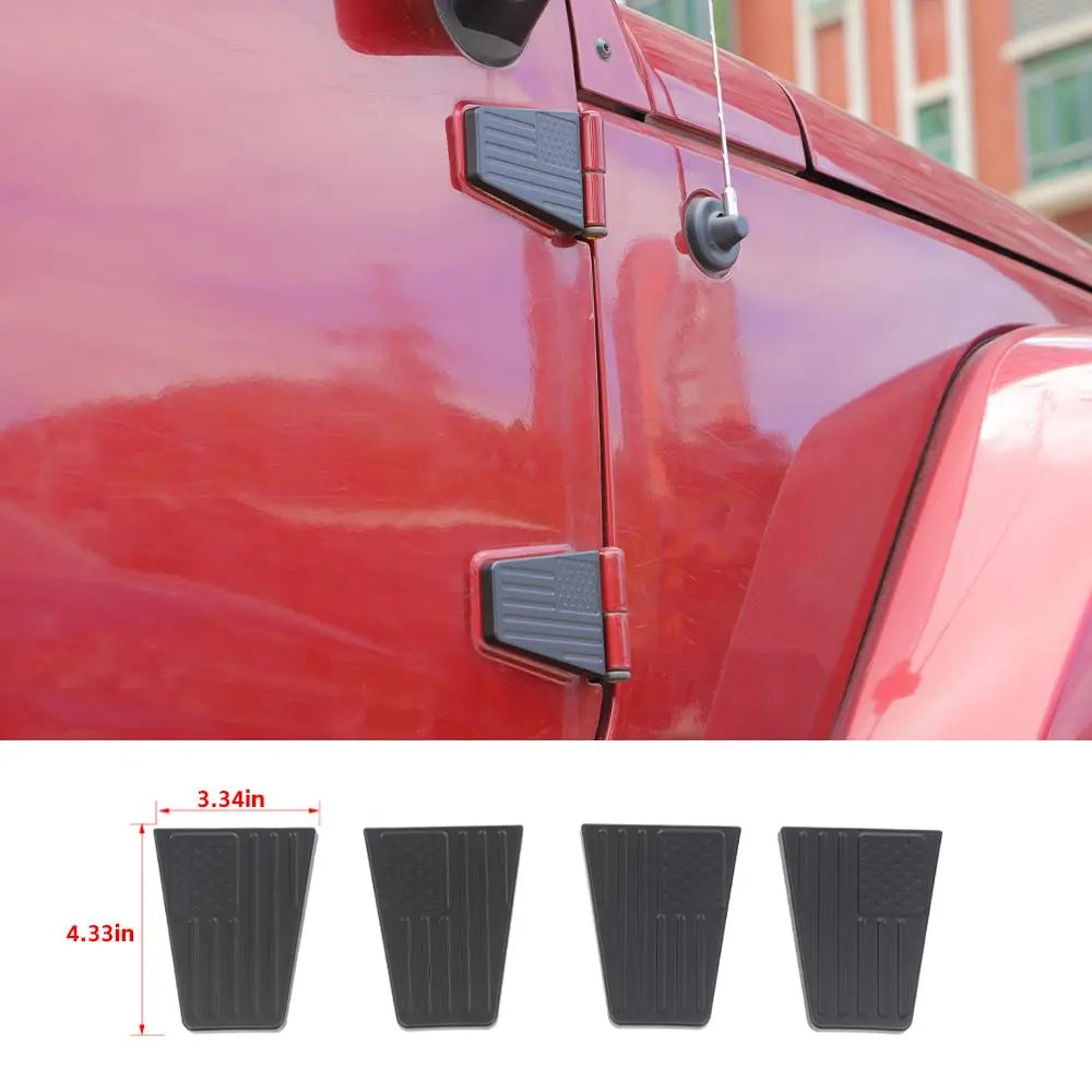 For 2007-2018 Jeep Wrangler JK Door Hinge cover Trim With USA Flag Pattern
