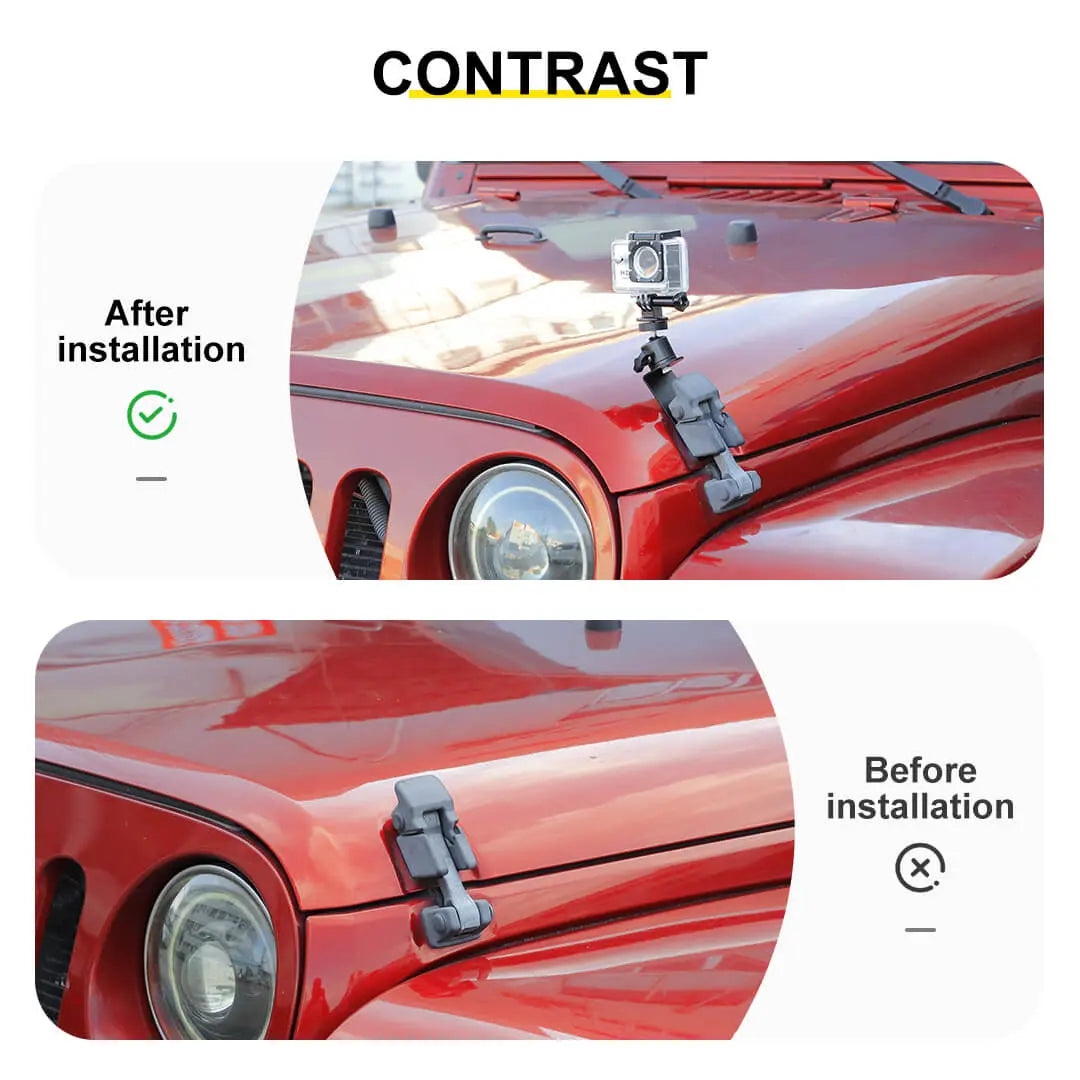 For 2007-2018 Jeep Wrangler JK Engine Hood Camera Mount Bracket Holder