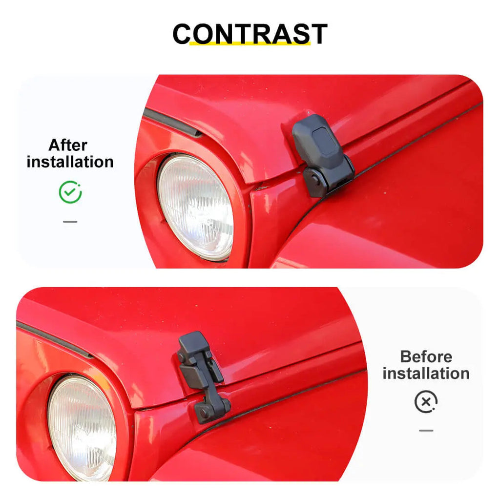 For 2007-2018 Jeep Wrangler JK Engine Hood Lock Catch Bracket Latches Buckle (2 pcs)