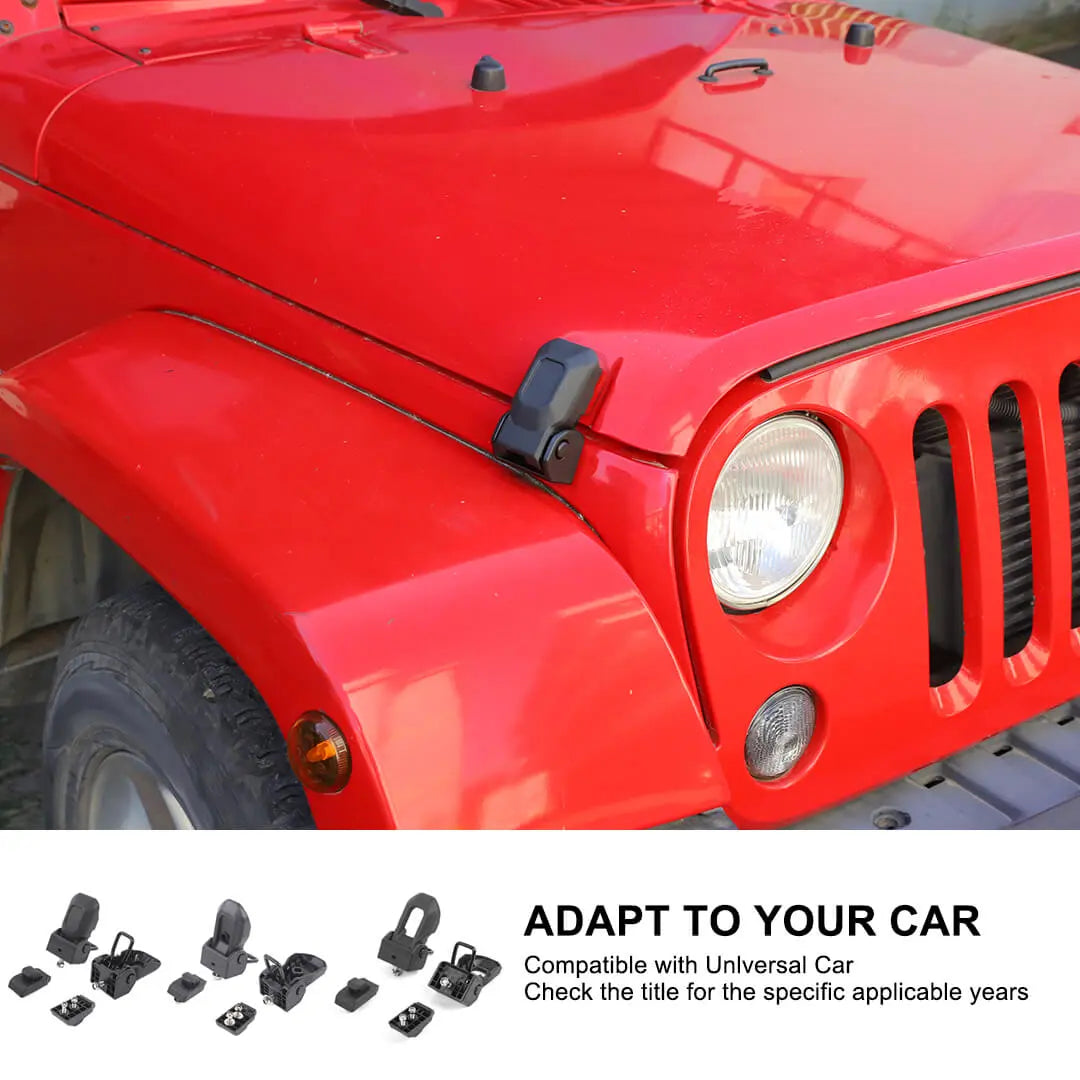 For 2007-2018 Jeep Wrangler JK Engine Hood Lock Catch Bracket Latches Buckle (2 pcs)