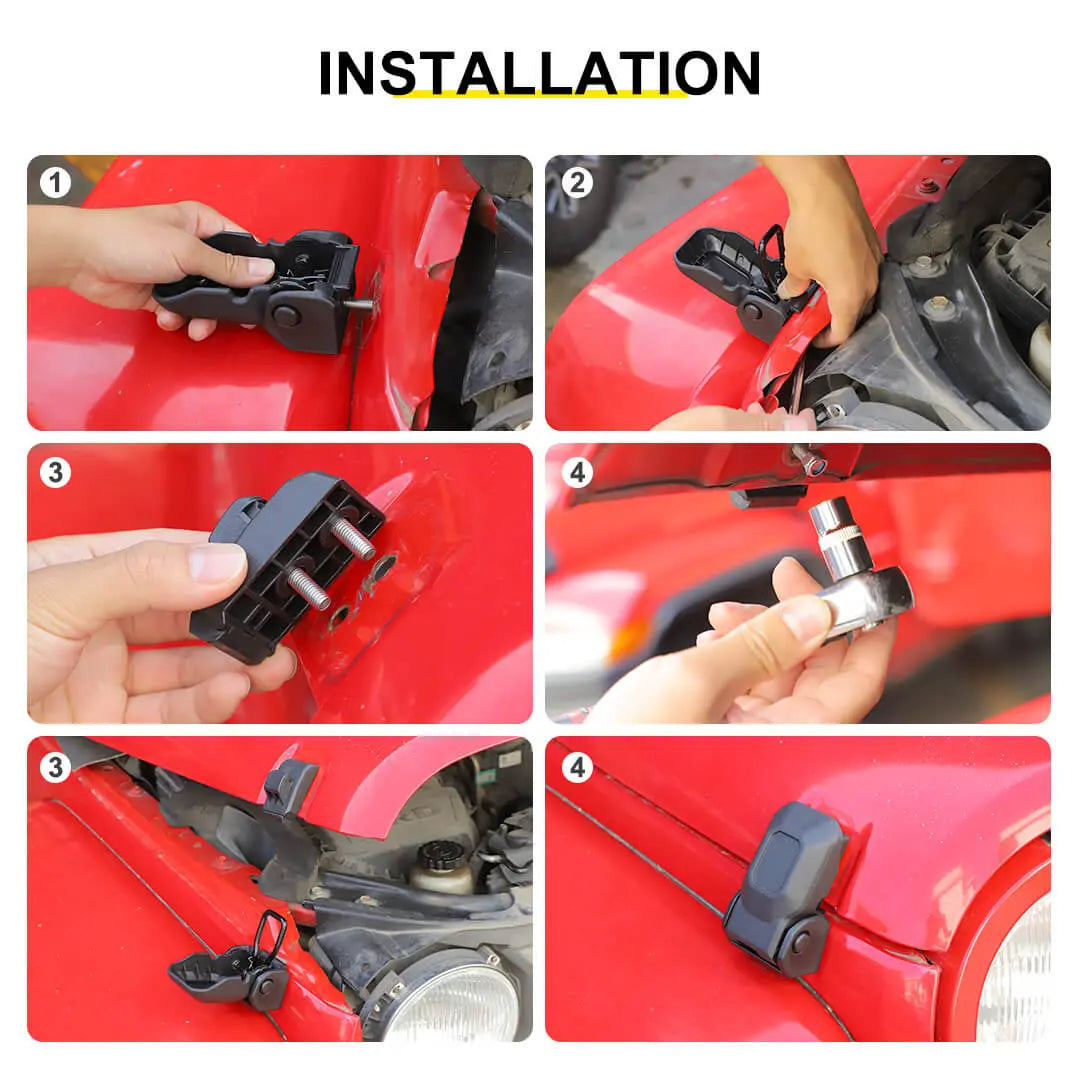 For 2007-2018 Jeep Wrangler JK Engine Hood Lock Catch Bracket Latches Buckle (2 pcs)