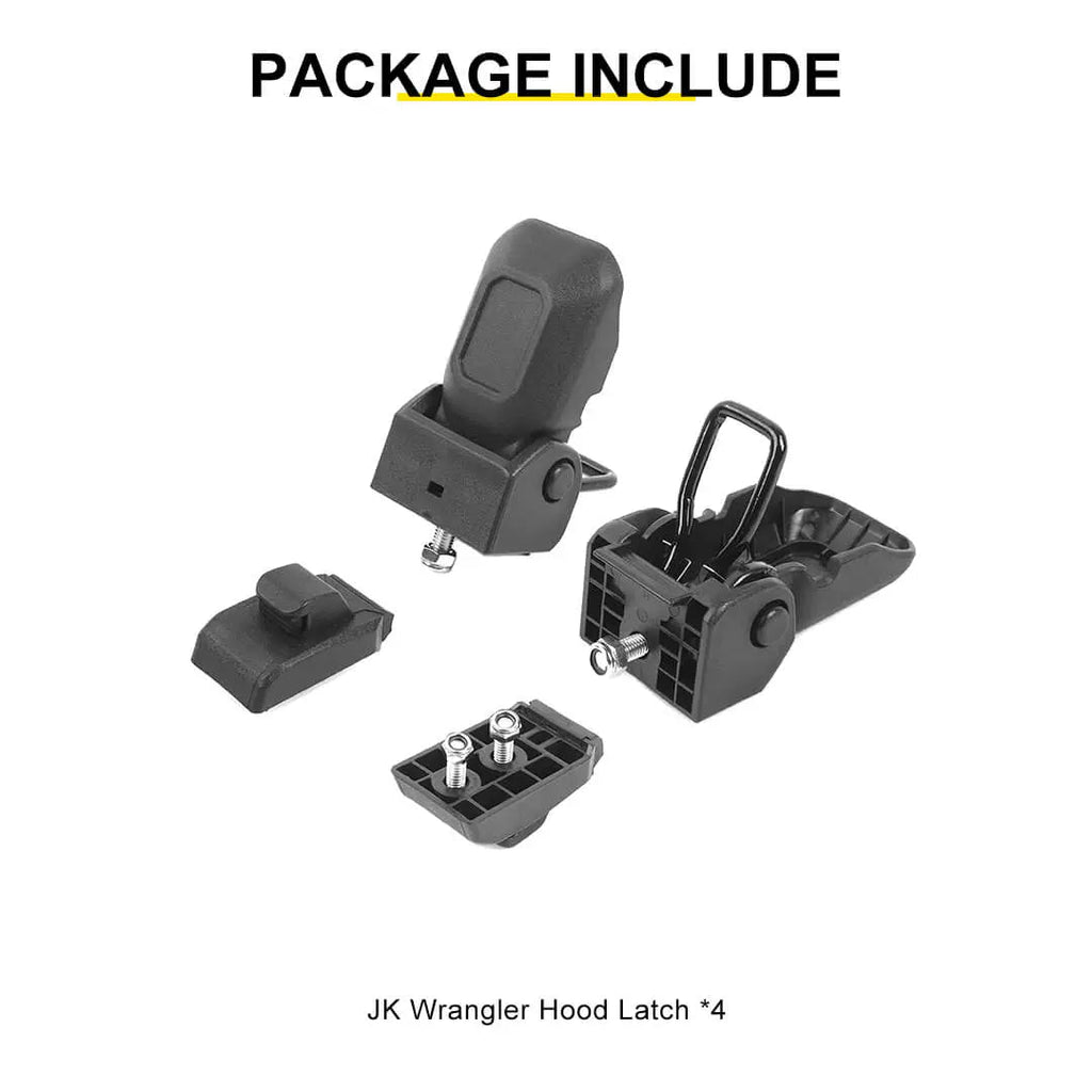 For 2007-2018 Jeep Wrangler JK Engine Hood Lock Catch Bracket Latches Buckle (2 pcs)
