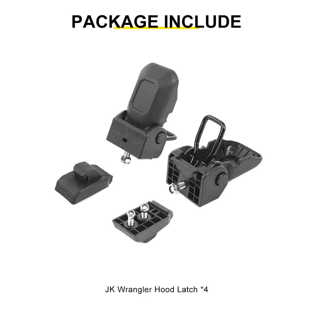 For 2007-2018 Jeep Wrangler JK Engine Hood Lock Catch Bracket Latches Buckle (2 pcs)