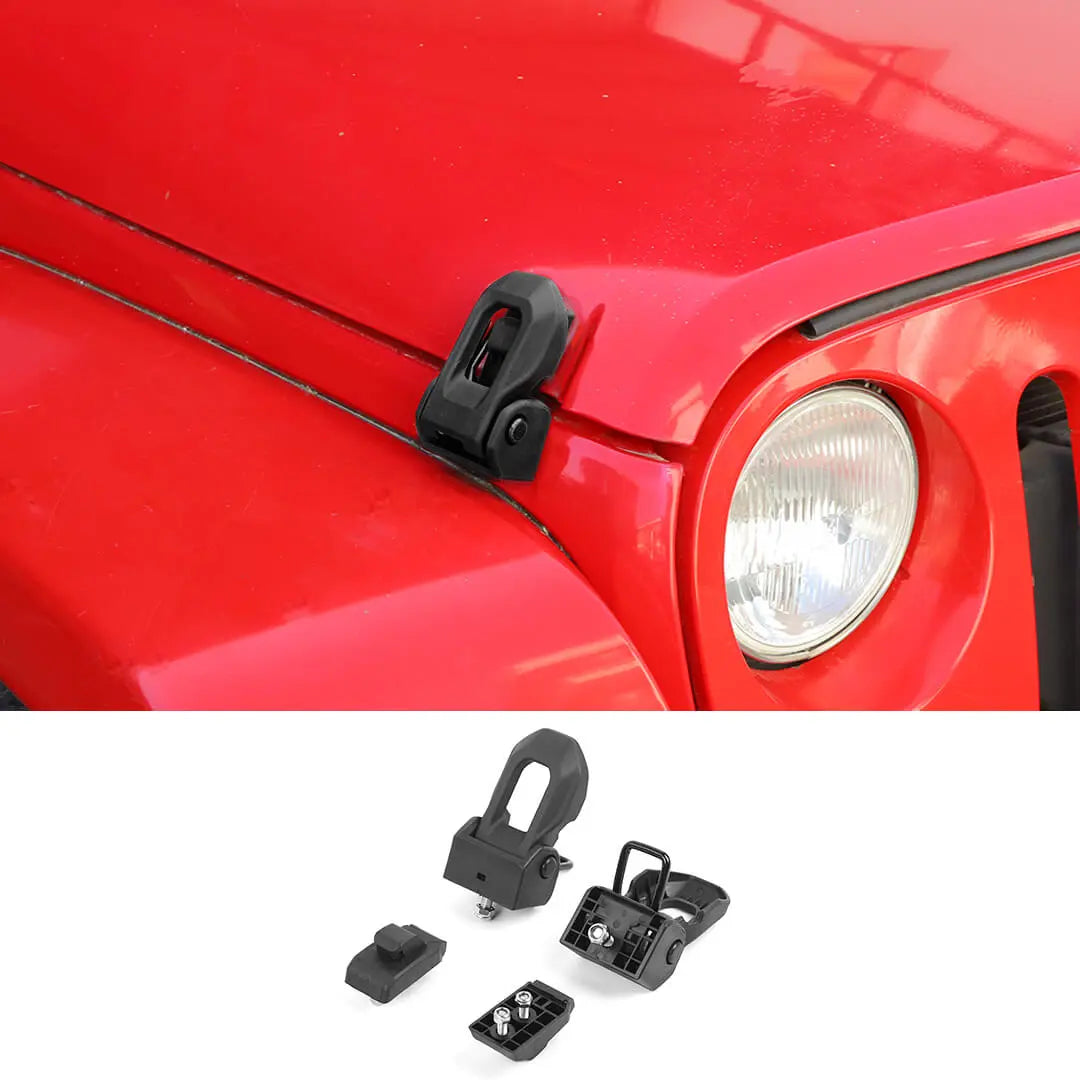 For 2007-2018 Jeep Wrangler JK Engine Hood Lock Catch Bracket Latches Buckle (2 pcs)
