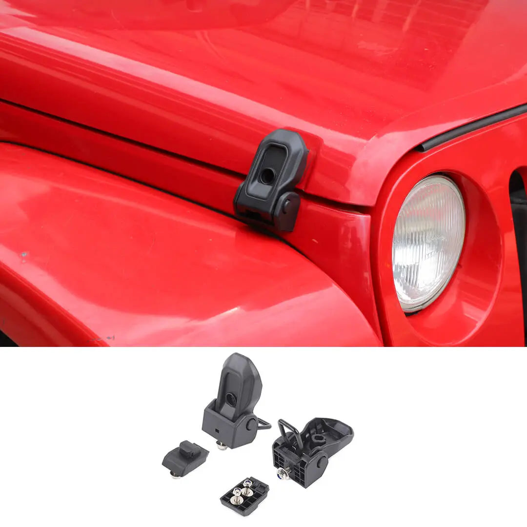 For 2007-2018 Jeep Wrangler JK Engine Hood Lock Catch Bracket Latches Buckle (2 pcs)