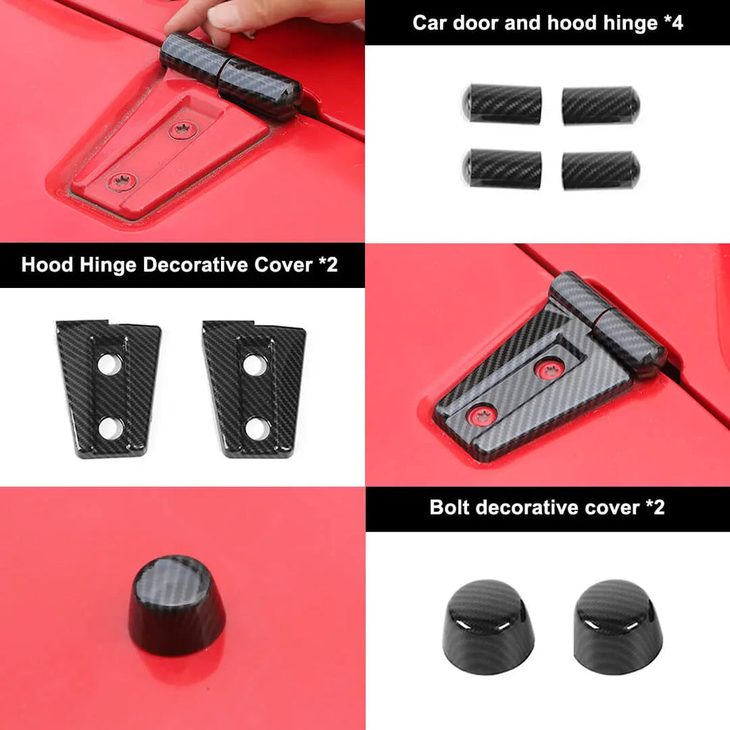 For 2007-2018 Jeep Wrangler JK Engine Hood Rubber Head Hood Hinge Cover Trim Kit (4 pcs)