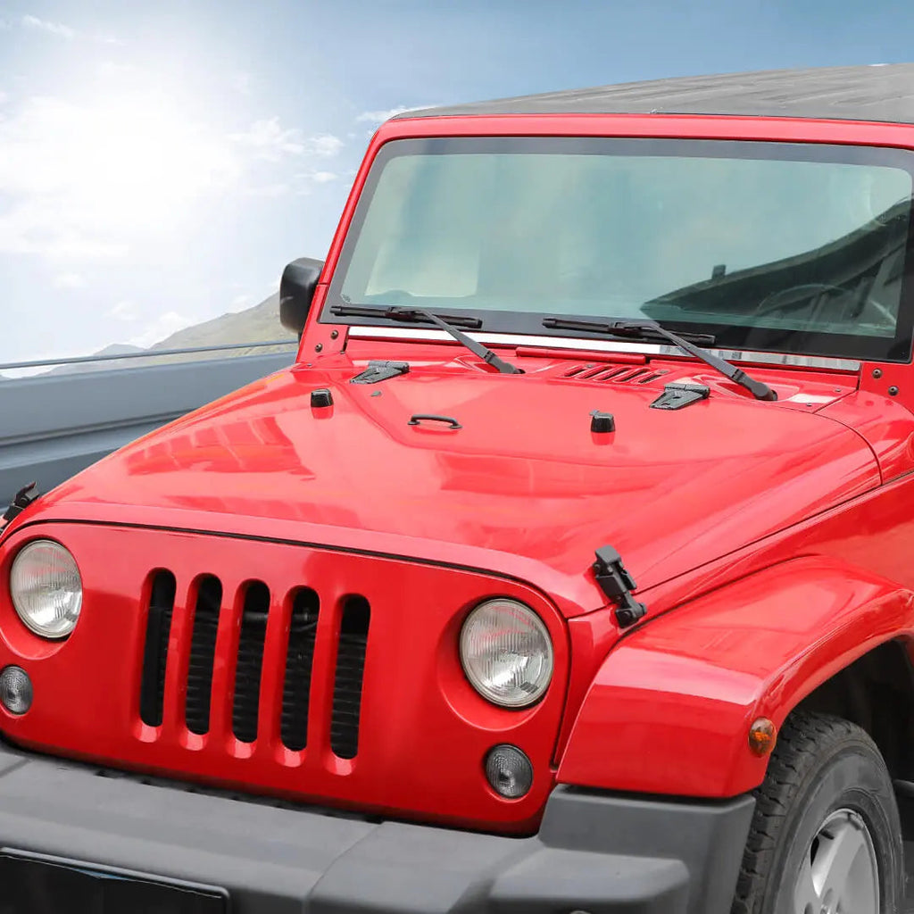 For 2007-2018 Jeep Wrangler JK Engine Hood Rubber Head Hood Hinge Cover Trim Kit (4 pcs)
