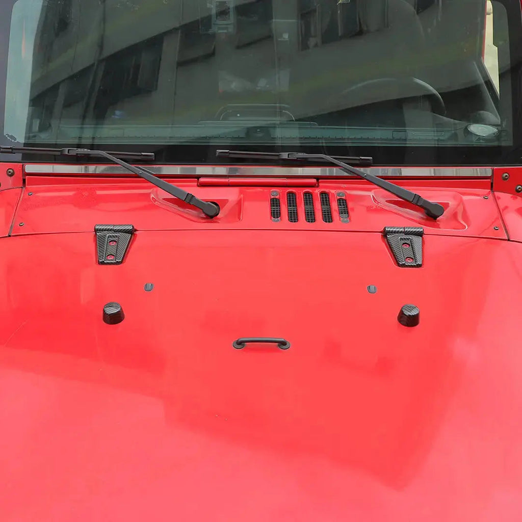 For 2007-2018 Jeep Wrangler JK Engine Hood Rubber Head Hood Hinge Cover Trim Kit (4 pcs)