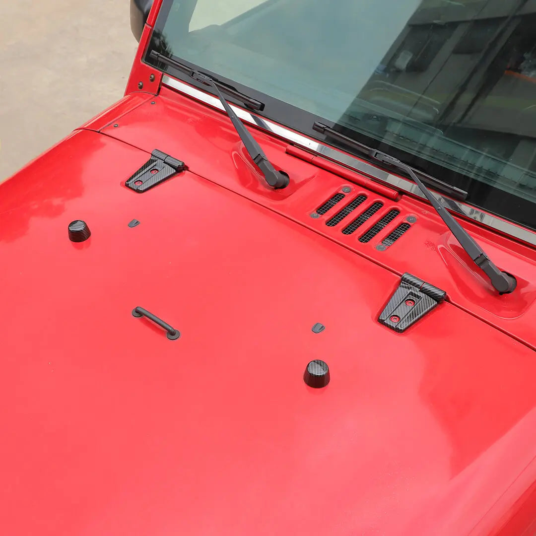 For 2007-2018 Jeep Wrangler JK Engine Hood Rubber Head Hood Hinge Cover Trim Kit (4 pcs)