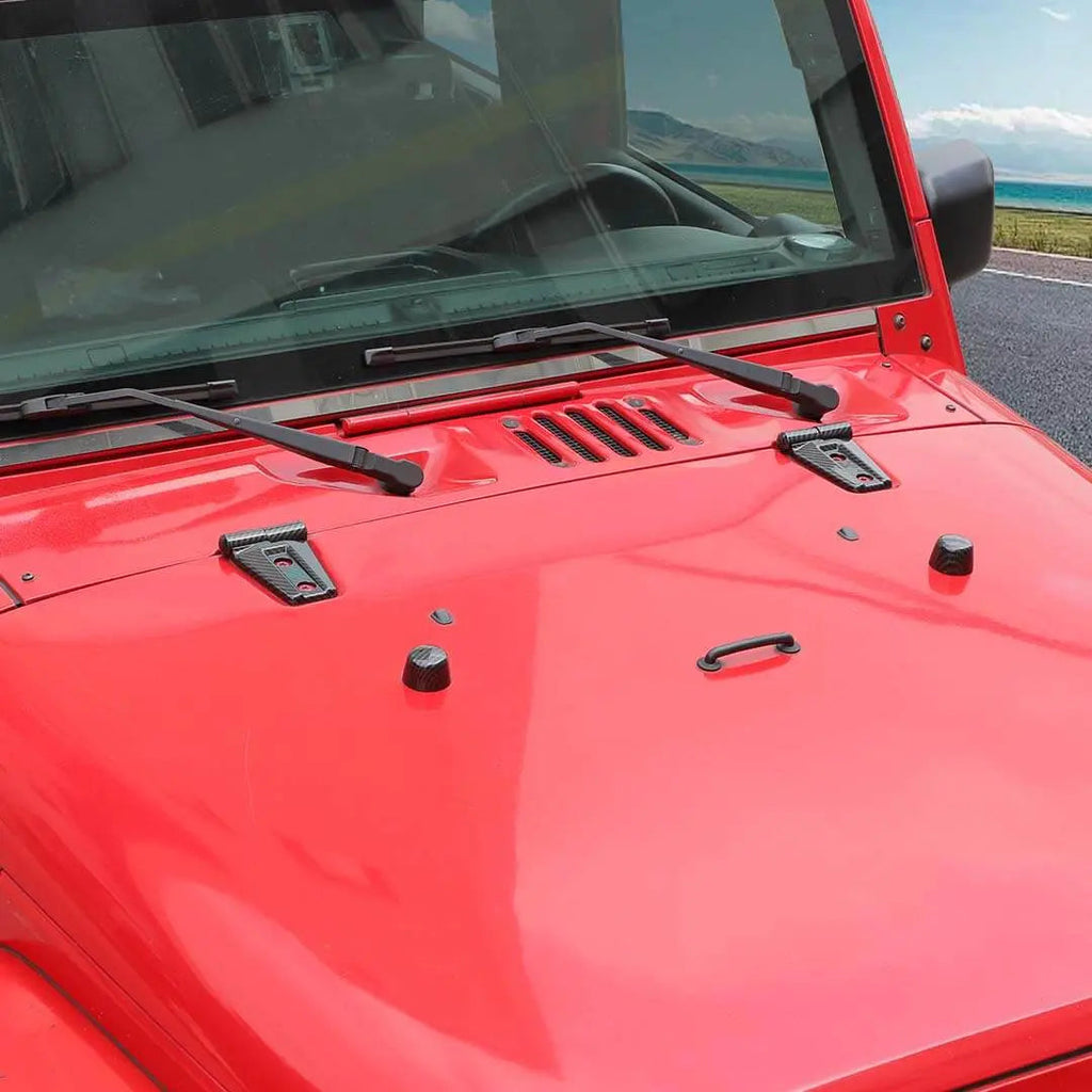 For 2007-2018 Jeep Wrangler JK Engine Hood Rubber Head Hood Hinge Cover Trim Kit (4 pcs)