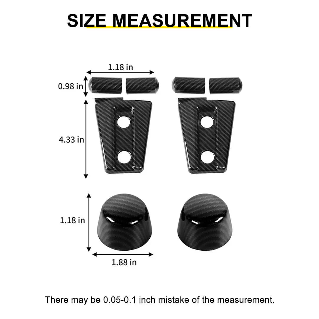 For 2007-2018 Jeep Wrangler JK Engine Hood Rubber Head Hood Hinge Cover Trim Kit (4 pcs)