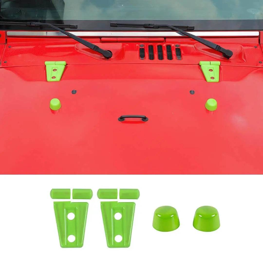 For 2007-2018 Jeep Wrangler JK Engine Hood Rubber Head Hood Hinge Cover Trim Kit (4 pcs)
