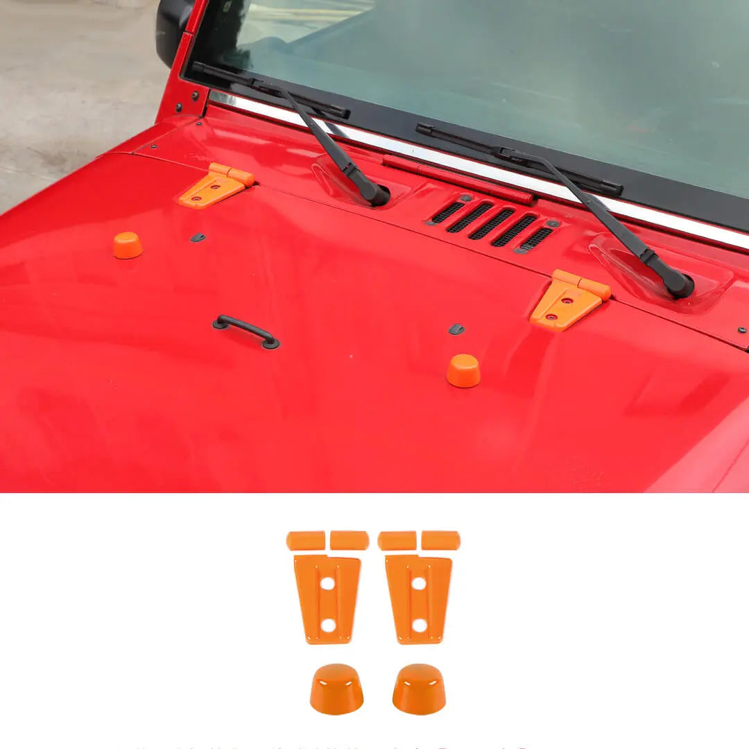 For 2007-2018 Jeep Wrangler JK Engine Hood Rubber Head Hood Hinge Cover Trim Kit (4 pcs)