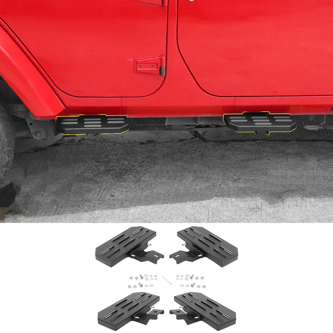 For 2007-2018 Jeep Wrangler JK Exterior Car Door Foot Pegs Rest Pedal Accessories (4 pcs)