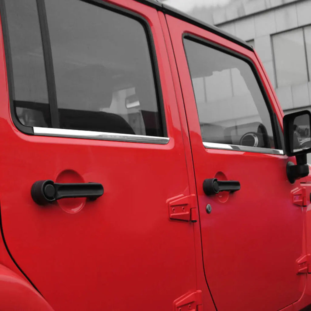 For 2007-2018 Jeep Wrangler JK Exterior Car Window Body Trim Strip Cover (2 pcs)