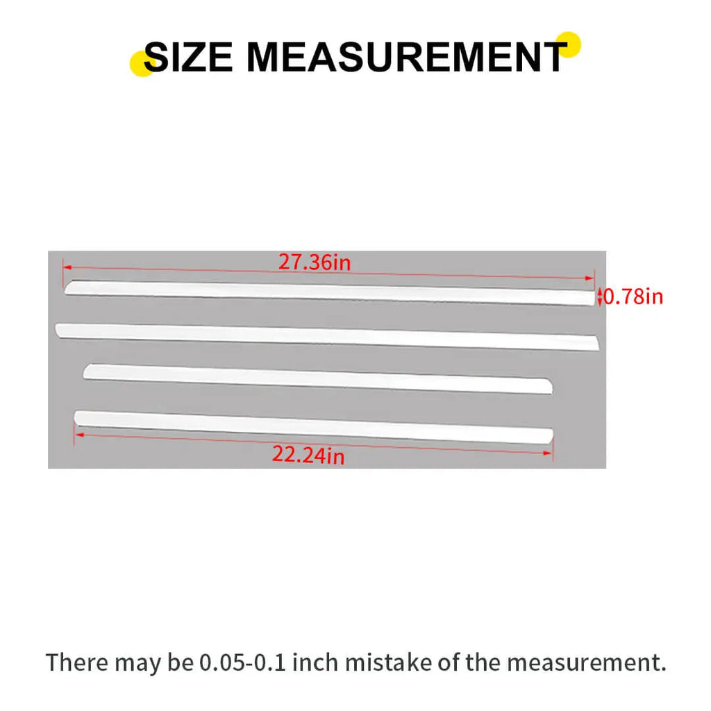 For 2007-2018 Jeep Wrangler JK Exterior Car Window Body Trim Strip Cover (2 pcs)